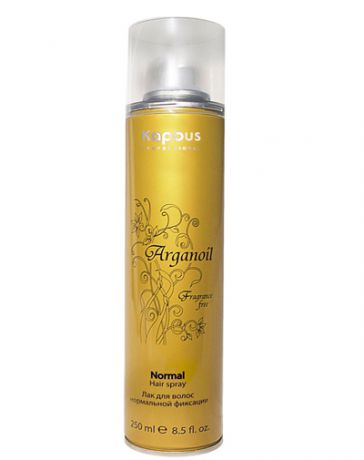 Лак аэрозольный для волос нормальной фиксации с маслом арганы 250 мл (Kapous Professional, Средства для укладки)
