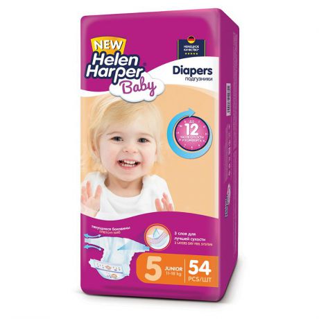 Подгузники Helen Harper Baby 5 (11-18 кг), 54 шт
