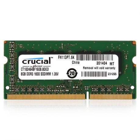 SO-DIMM DDR3L, 8ГБ, Crucial CT102464BF160B