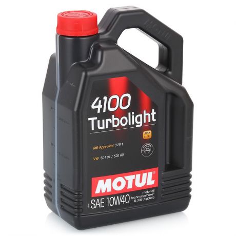 Моторное масло MOTUL 4100 Turbolight 10w40, 4 л, полусинтетическое