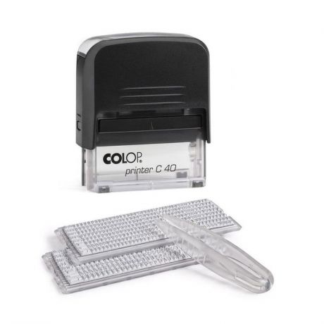 штамп самонаборный Colop Printer, 59x23 мм, 6 строк без рамки, 4 строки с рамкой, 2 кассы