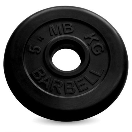 Диск обрезиненный MB Barbell d 51 мм черный, 5 кг
