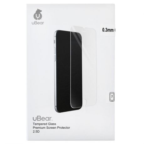 Защитное стекло uBear Premium Screen Protector для Apple iPhone 7 / 8, 0.3 мм, прозрачное