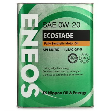 Моторное масло ENEOS Ecostage 0W20 SN, 4 л, синтетическое