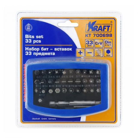 Набор бит-вставок Kraft 33 предмета, KT 700698