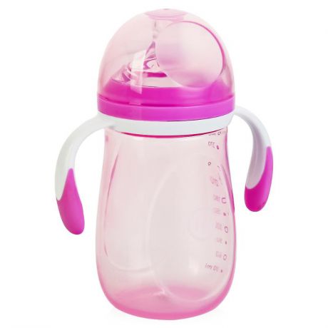 Бутылочка Happy Baby с ручками и антиколиковой силиконовой соской 300 мл Арт. 10009/Violet