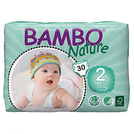 Подгузники Bambo Nature 2 (3-6 кг), 30 шт
