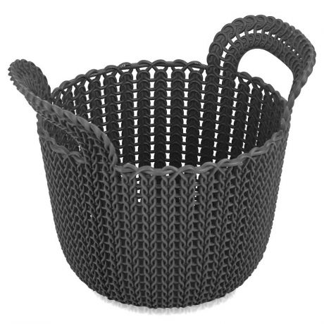 Корзина круглая Curver Knit XS, темно-коричневая, 3л
