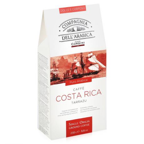 кофе молотый Dell'Arabica Puro Arabica Costa Rica Tarrazu