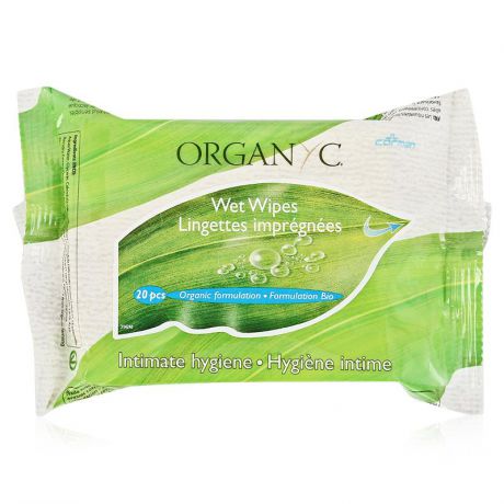 Влажные салфетки для интимной гигиены Organyc, 20 шт