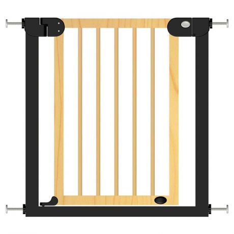 Ворота безопасности Baby Safe для дверного/лестничного проема, ширина 76-83 см, черный/натуральное дерево, XY-006