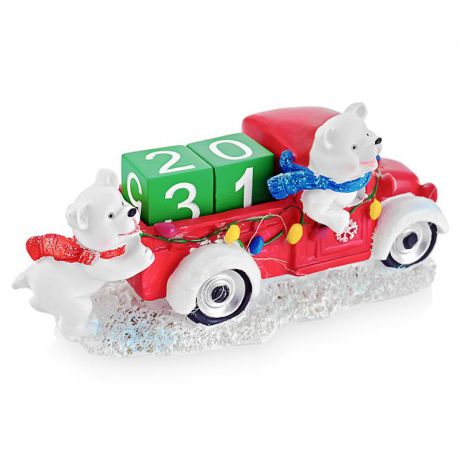 Календарь новогодний Северный мишка на машине