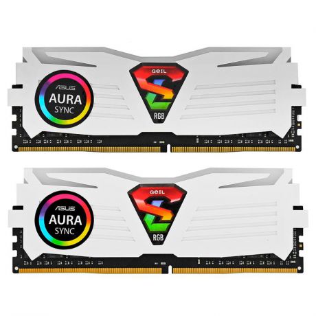 DIMM DDR4, 16ГБ (2x8ГБ), GeIL Super Luce RGB White, GLWS416GB2400C16DC