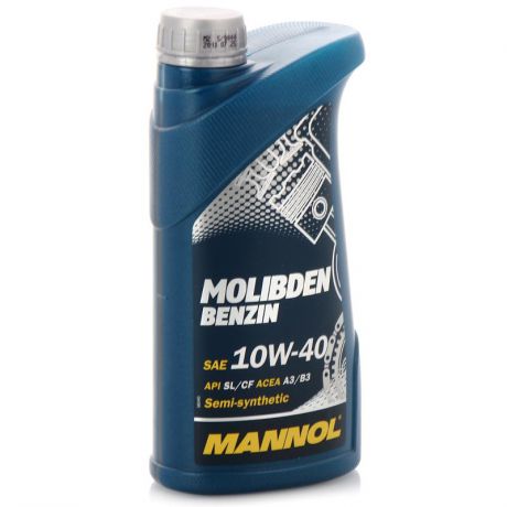 Моторное масло Mannol Molibden Benzin 10W/40, 1 л, полусинтетическое