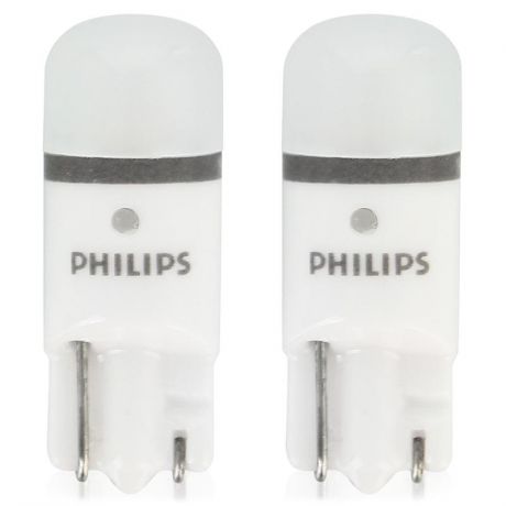 Лампа светодиодная Philips W5W 6000K, с линзой 360, LED 1W, 2 шт