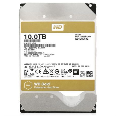 жесткий диск HDD 10ТБ, Western Digital Gold, WD101KRYZ