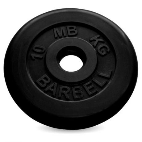 Диск обрезиненный MB Barbell d 51 мм черный, 10 кг