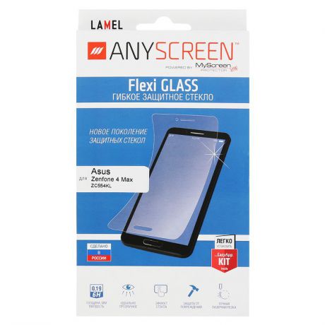 Защитное стекло AnyScreen для Asus ZenFone 4 Max ZC554KL, гибкое, прозрачное