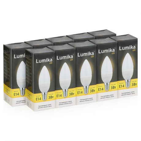 Упаковка 10шт. Светодиодных ламп Lumika Candle LED E14 C2700 3W