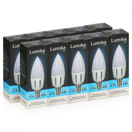 Упаковка 10шт. Светодиодных ламп Lumika Candle LED E14 С4000 6W