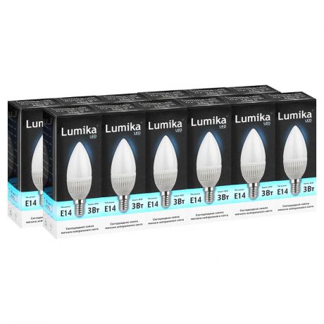 Упаковка 10шт. Светодиодных ламп Lumika Candle LED E14 C4200 3W