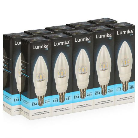 Упаковка 10шт. Светодиодных ламп Lumika Candle LED E14 С4000 4W