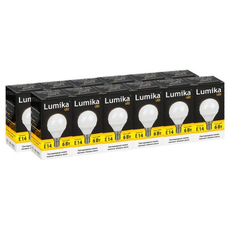 Упаковка 10шт. Светодиодных ламп Lumika SPHERE GLOBE E14G 3000 6W