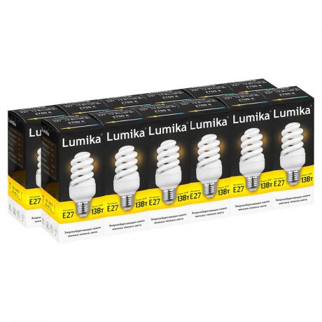 Упаковка 10шт. Энергосберегающих ламп Lumika FULL SPIRAL E27 FS2700 13W