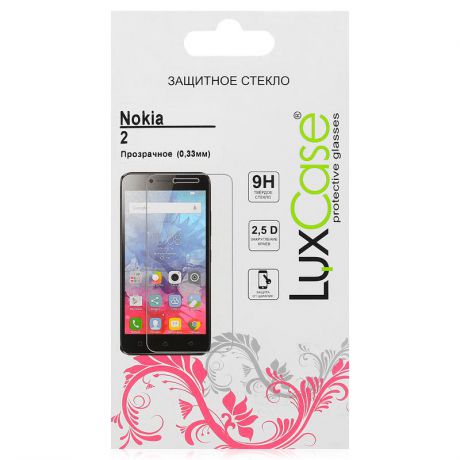 Защитное стекло LuxCase для Nokia 2, 0.33 мм, прозрачное