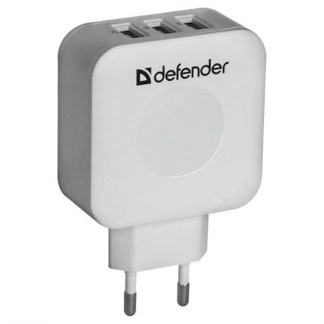 Сетевое зарядное устройство Defender UPA-30, 4A, 3 USB, белый