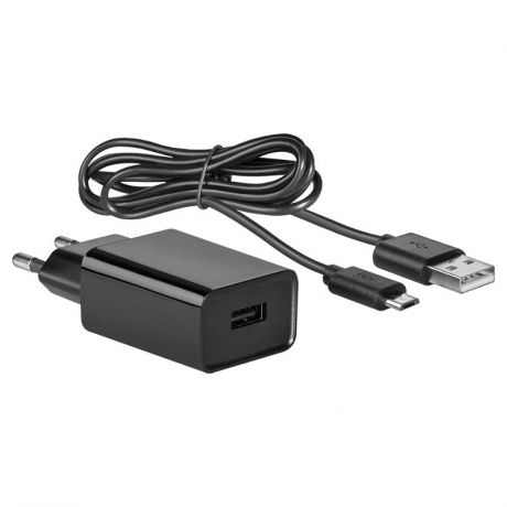 Сетевое зарядное устройство Defender UPC-20, 2A, 1 USB, с кабелем USB - micro USB, черный