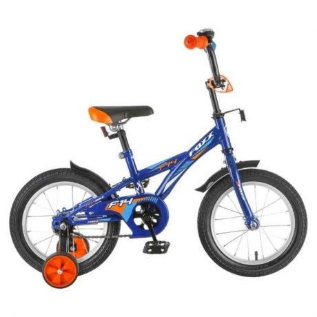 Велосипед Foxx 14", F, синий, защита А-тип, короткие крылья