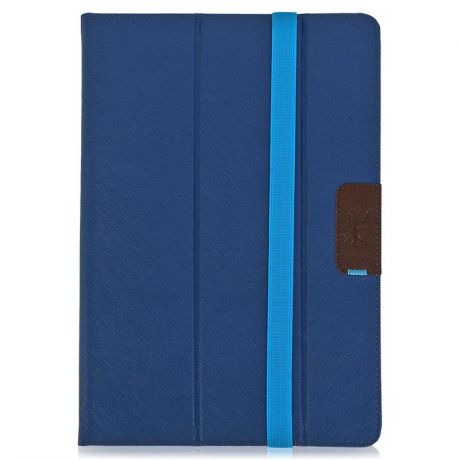 Чехол-книжка Snoogy, универсальный для планшетов 10.1", крепление уголки, с вырезом для камеры, экокожа, синий
