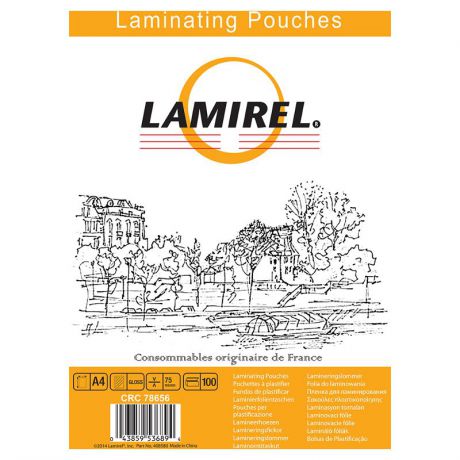 пленка для ламинирования Lamirel А4, 75мкм, 100 шт.