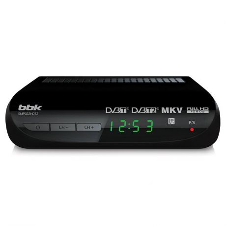 Ресивер DVB-T2 BBK SMP022HDT2, черный
