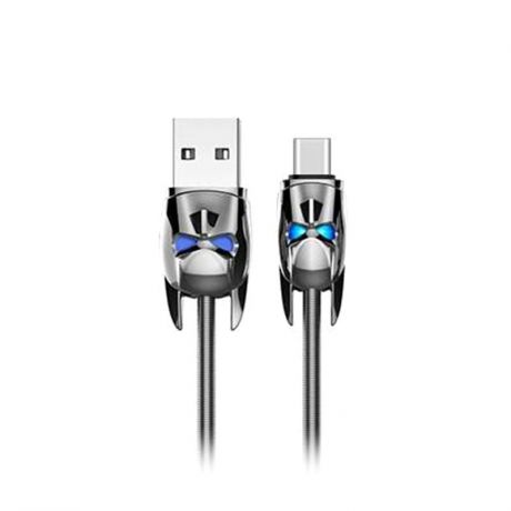 Кабель Hoco U30 Shadow Knight, USB - USB Type-C, 1.2 м, серый