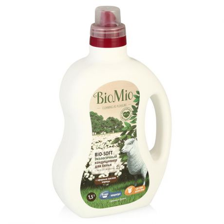 Кондиционер-концентрат для белья BioMio Bio-Soft, 1.5 л, с эфирным маслом корицы и экстрактом хлопка