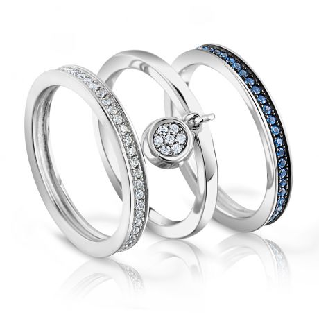 Комплект кольцо 3шт из серебра VALTERA 92511