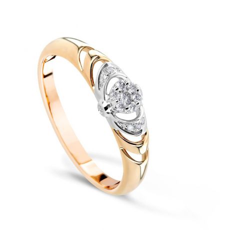 Кольцо с бриллиантами из розового золота VALTERA 63619