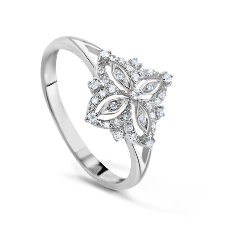 Кольцо с бриллиантами из белого золота VALTERA 53795