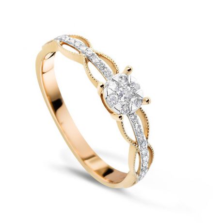 Кольцо с бриллиантами из розового золота VALTERA 72847
