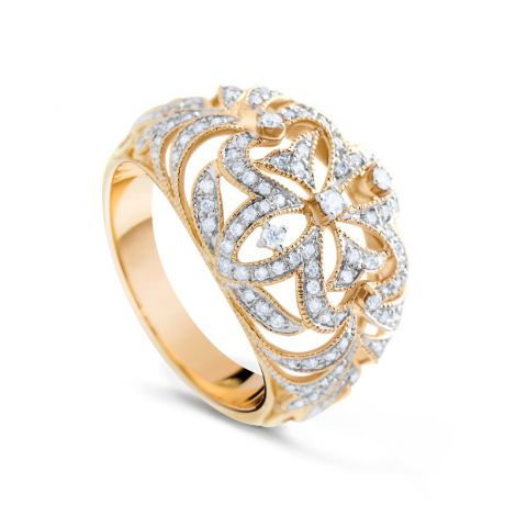 Кольцо с бриллиантами из желтого золота VALTERA 74620