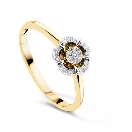 Кольцо с бриллиантами из желтого золота VALTERA 54081