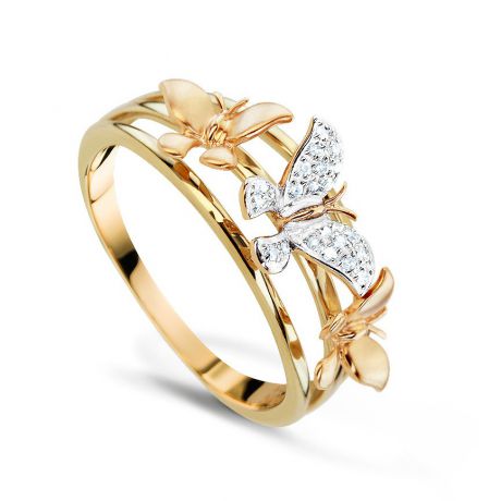 Кольцо с бриллиантами из желтого золота VALTERA 70188