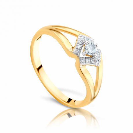 Кольцо с бриллиантами из розового золота 97552