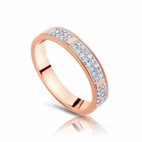 Кольцо с бриллиантами из розового золота 101019