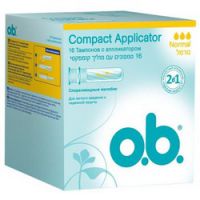 o.b.Compact Applicator Normal - Тампоны женские гигиенические с аппликатором, 16 шт