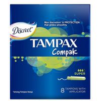 Tampax Compak Super - Тампоны с аппликатором, 8 шт