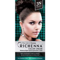 Richenna Color Cream 3 n - Крем-краска для волос с хной, темно-коричневый