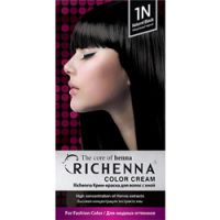 Richenna Color Cream 1 n - Крем-краска для волос с хной, натуральный черный